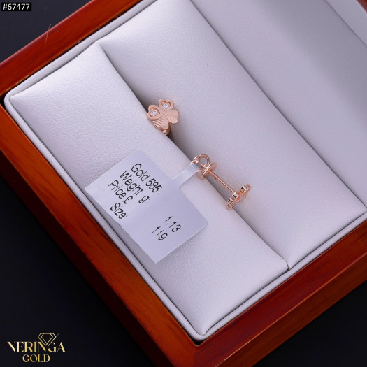Rose gold stud earrings #67477
