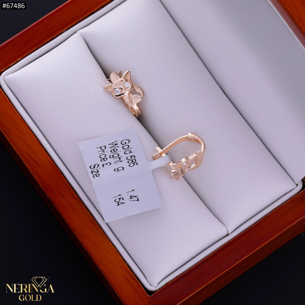 Rose gold children earrings #67486