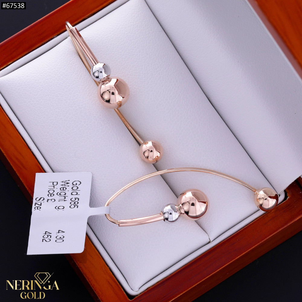 White rose gold earring #67538