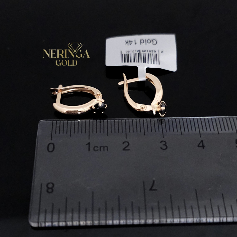 Rose gold english lock earrings #67519