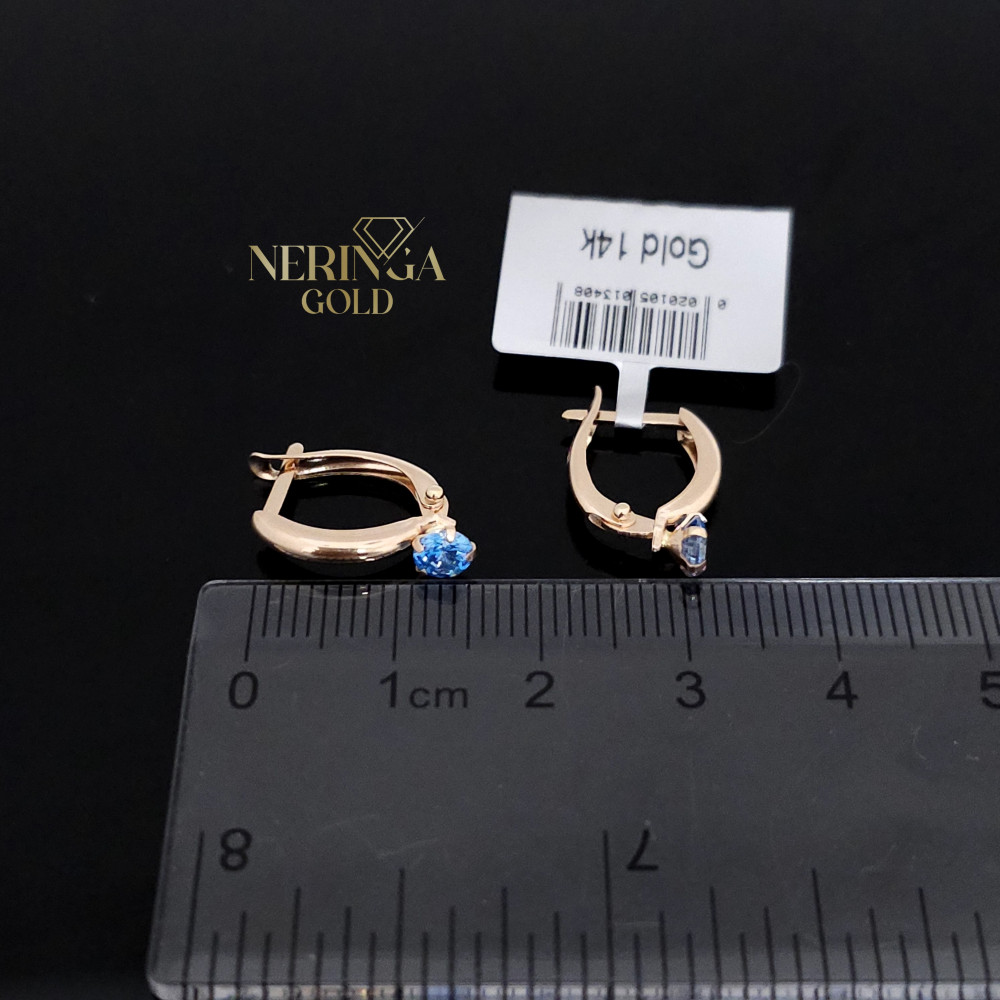 Rose gold english lock earrings #67521