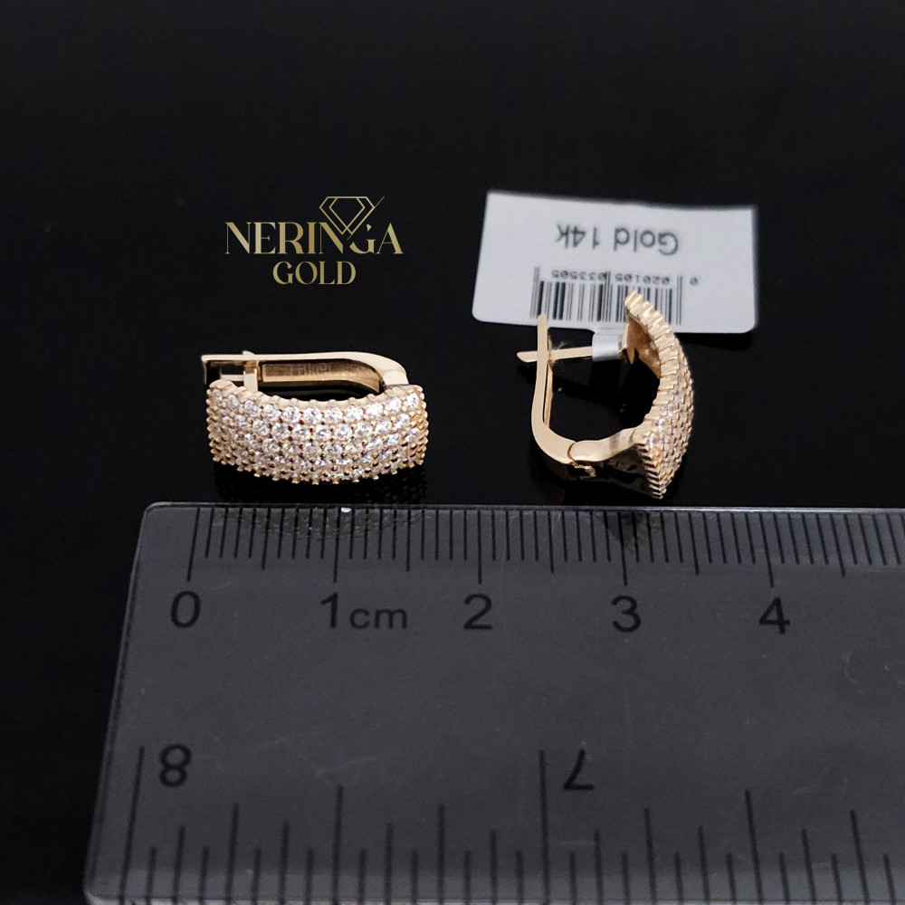 Rose gold english lock earrings #67507