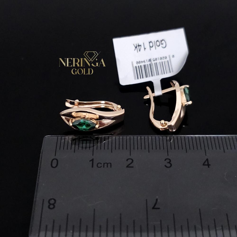 Rose gold english lock earrings #67509