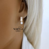 Rose gold english lock earrings #67514