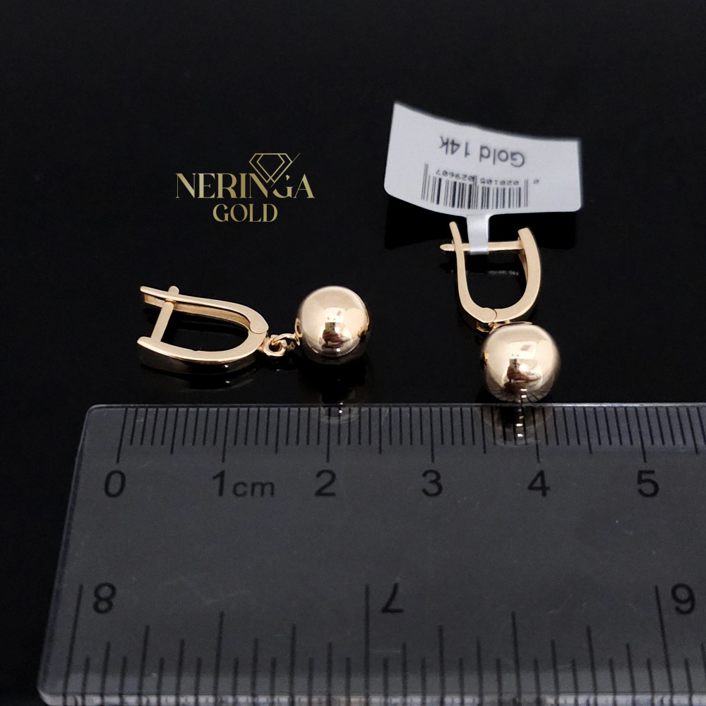 Rose gold english lock earrings #67542