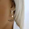 Rose gold english lock earrings #67542