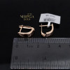 Rose gold english lock earrings #67516