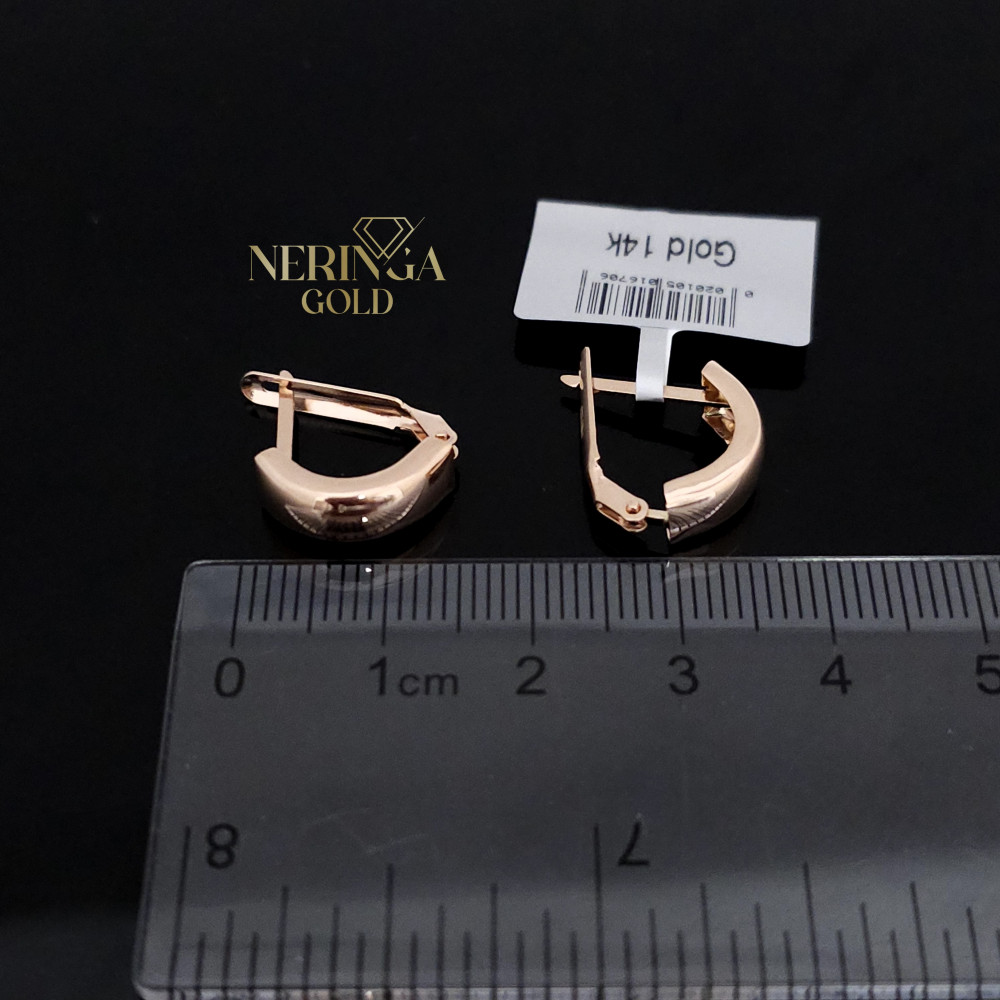 Rose gold english lock earrings #67518