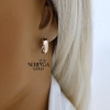 Rose gold english lock earrings #67518
