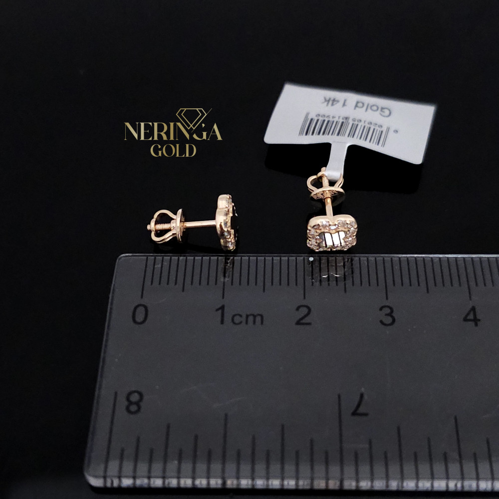 Rose gold stud earrings #67549