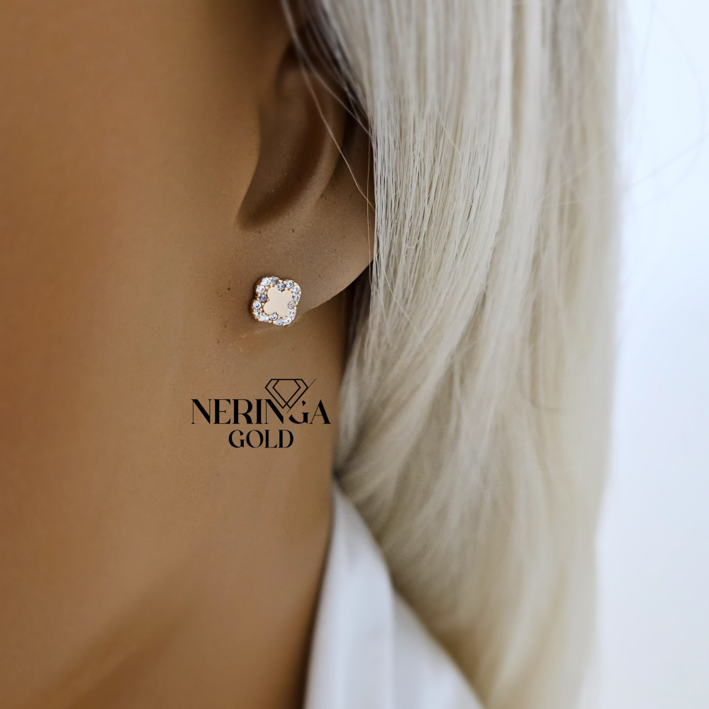 Rose gold stud earrings #67549