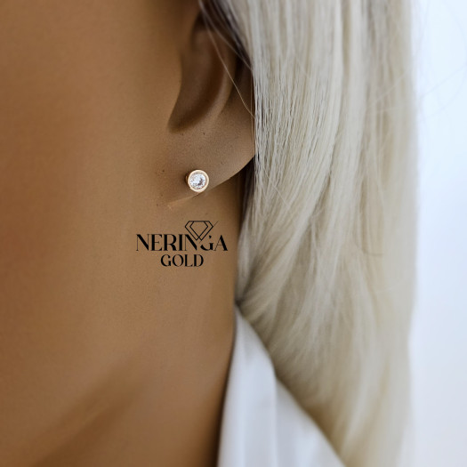 Rose gold stud earrings #67544