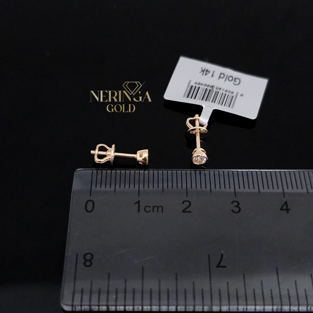 Rose gold stud earrings #67555