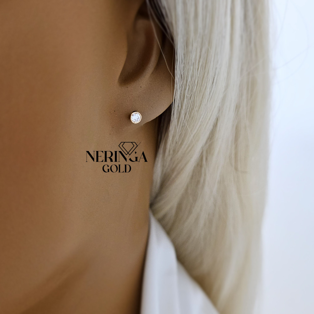 Rose gold stud earrings #67555