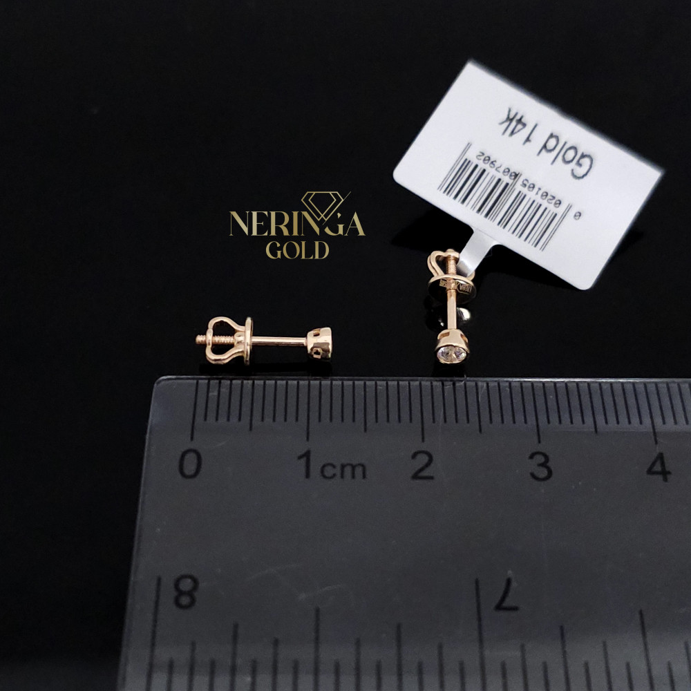 Rose gold stud earrings #67553
