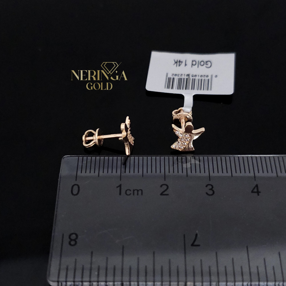 Rose gold stud earrings #67552