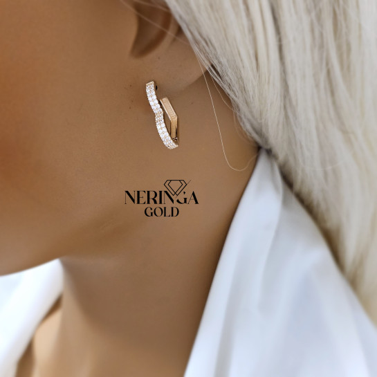 Rose gold earring #67523