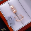 Rose gold english lock earrings #67506