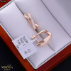 Rose gold english lock earrings #67508