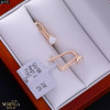 Rose gold english lock earrings #67511