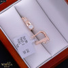 Rose gold english lock earrings #67514