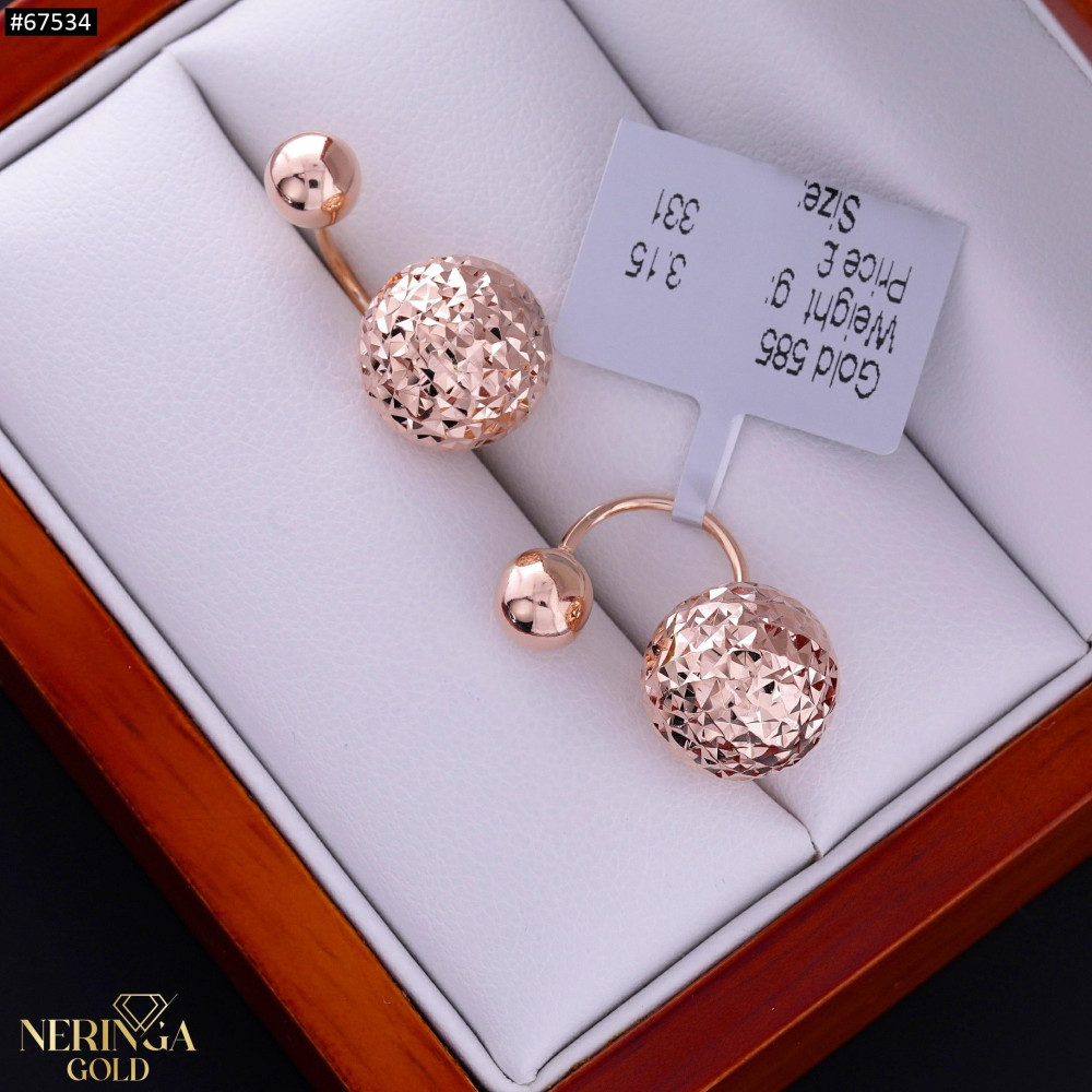Rose gold earring #67534