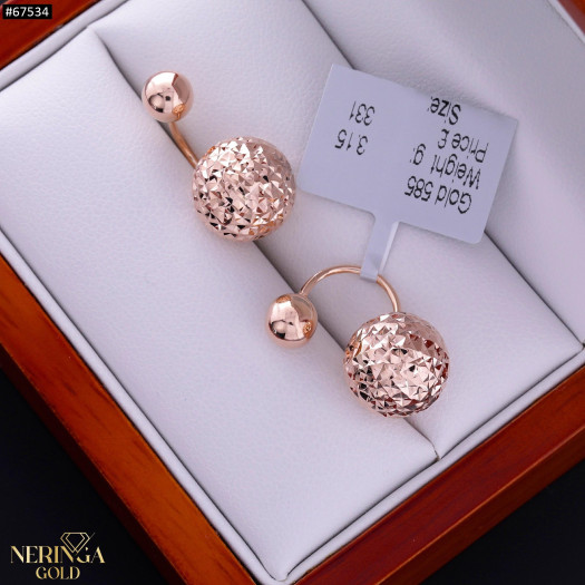 Rose gold earring #67534