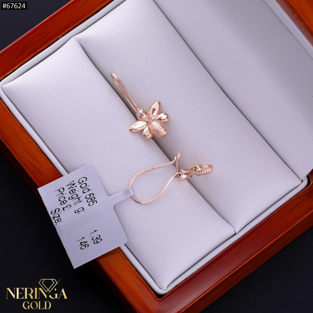 Rose gold children earrings #67624