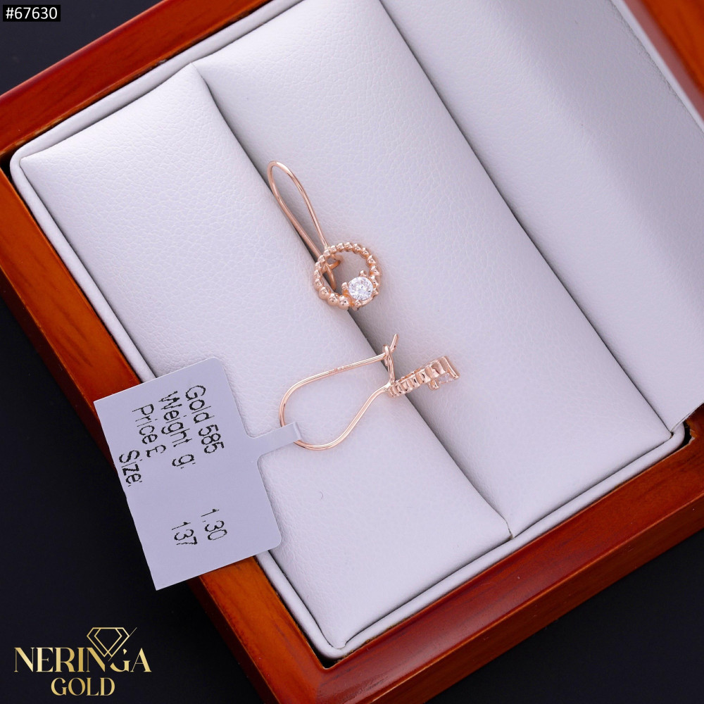 Rose gold children earrings #67630