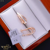 Rose gold english lock earrings #67634
