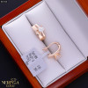 Rose gold english lock earrings #67640