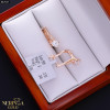 Rose gold english lock earrings #67647