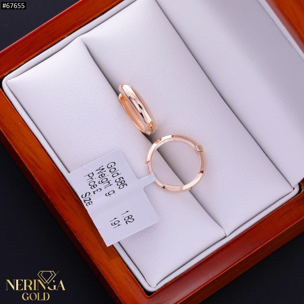 Rose gold hoop earrings #67655