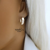 Rose gold english lock earrings #67645