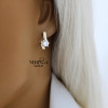 Rose gold english lock earrings #67644