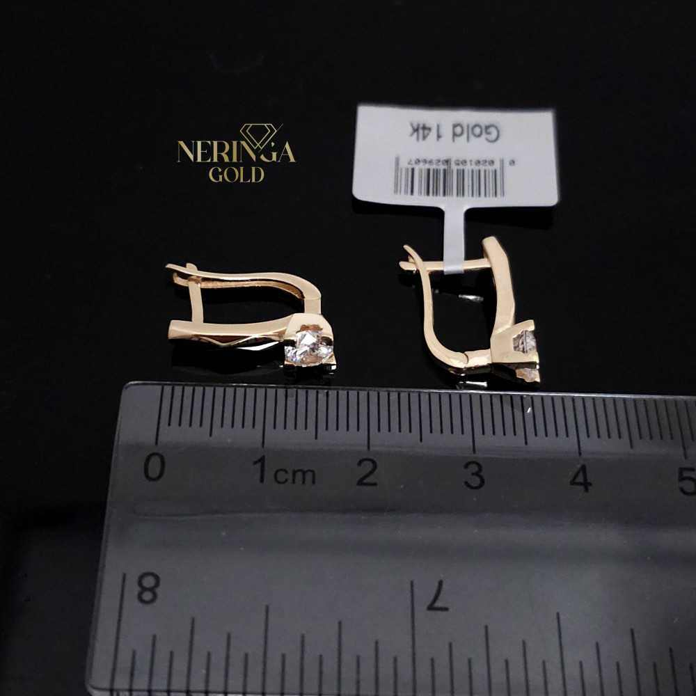 Rose gold english lock earrings #67641