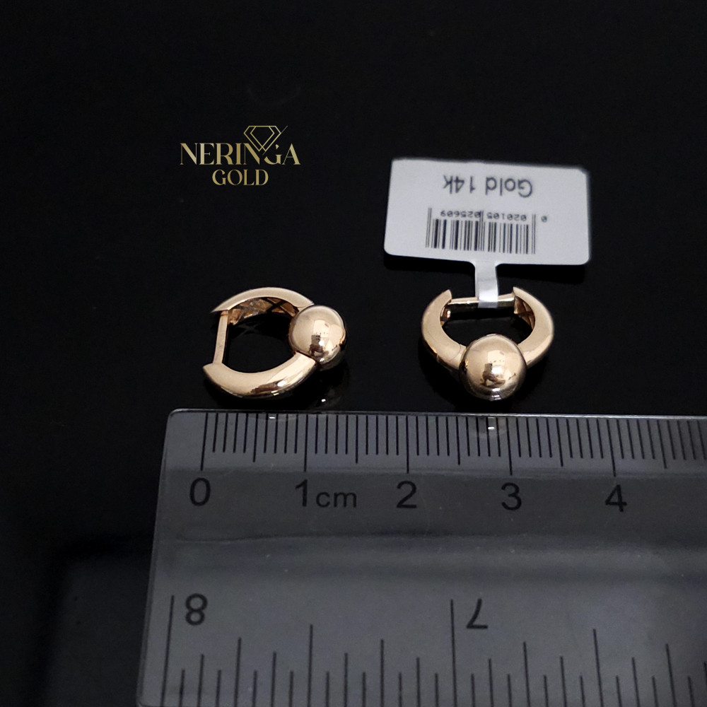 Rose gold english lock earrings #67659
