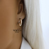 Rose gold english lock earrings #67659