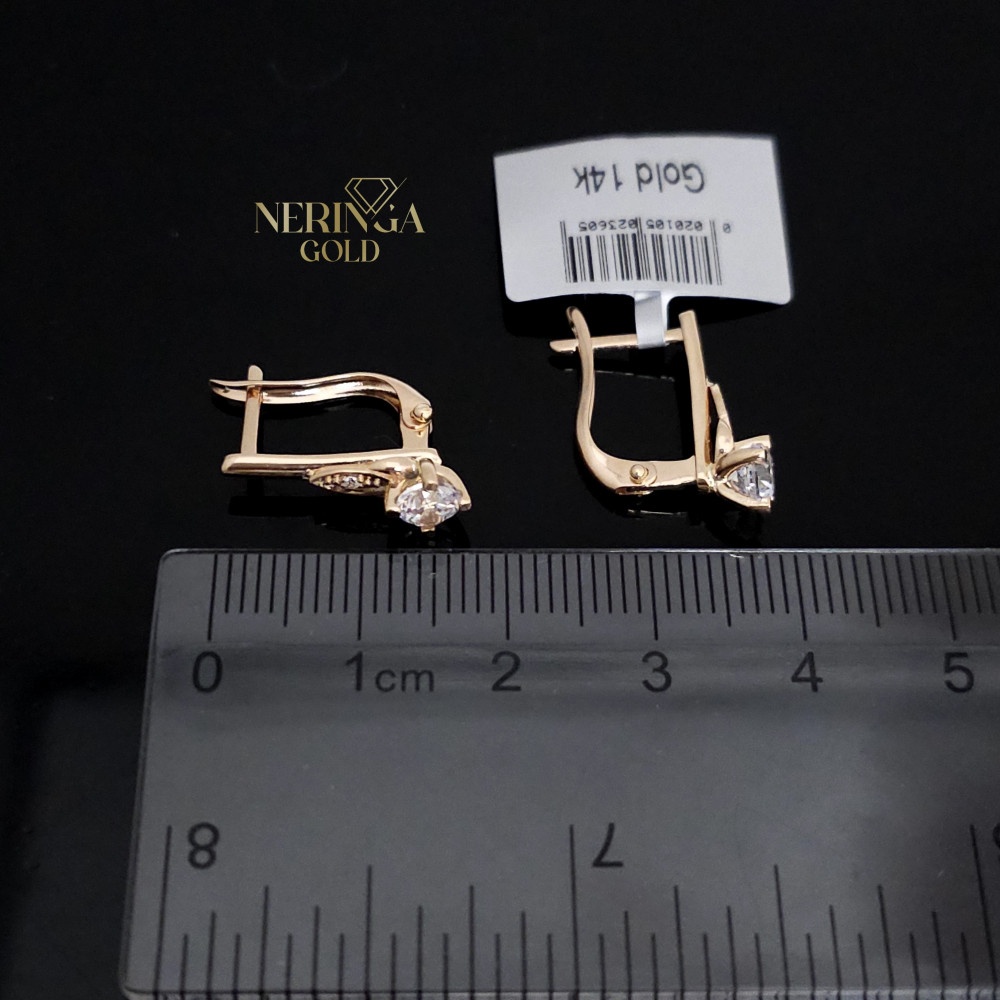 Rose gold english lock earrings #67647