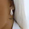 Rose gold english lock earrings #67634