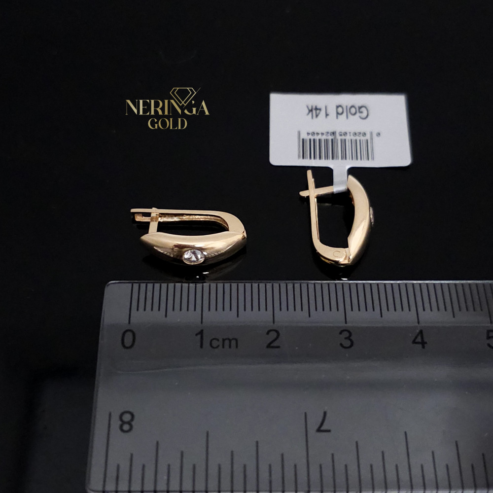 Rose gold english lock earrings #67648