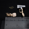 Rose gold english lock earrings #67643