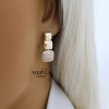 Rose gold english lock earrings #67643