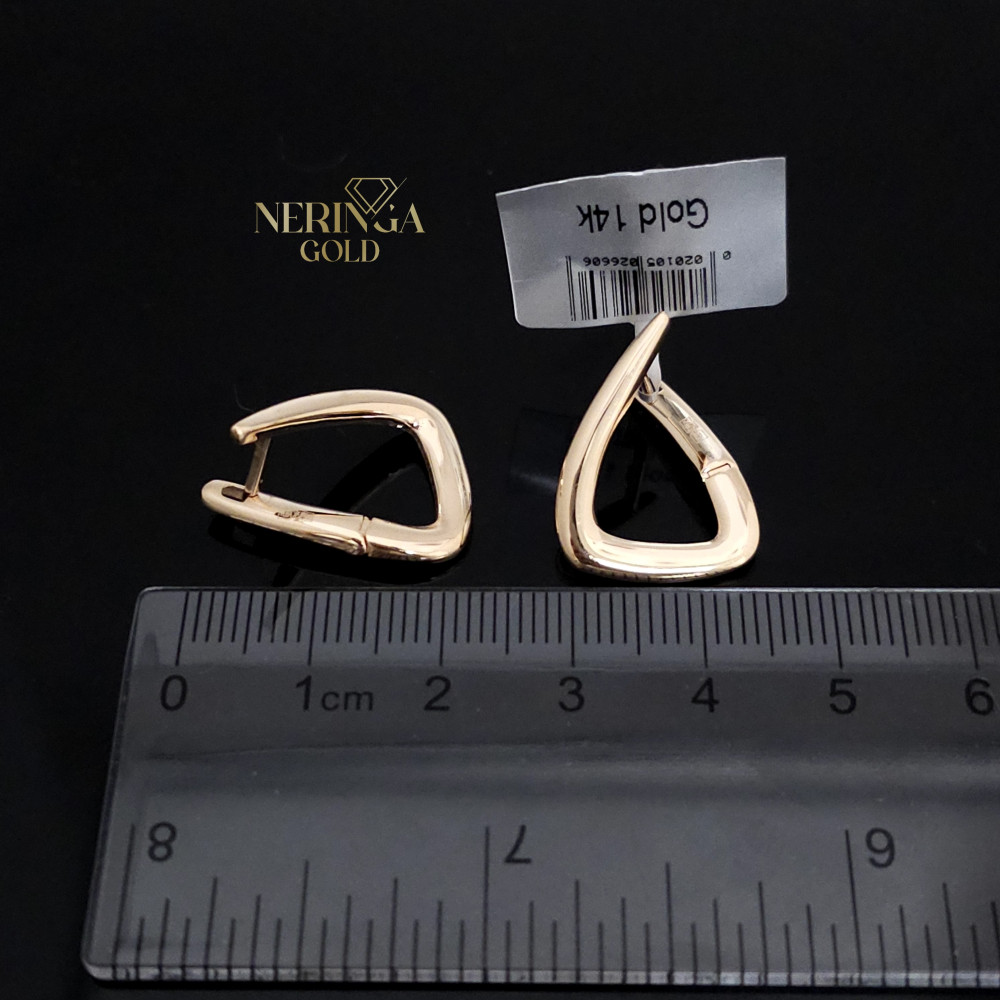 Rose gold english lock earrings #67636