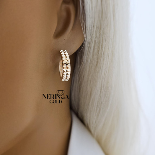 Rose gold hoop earrings #67650