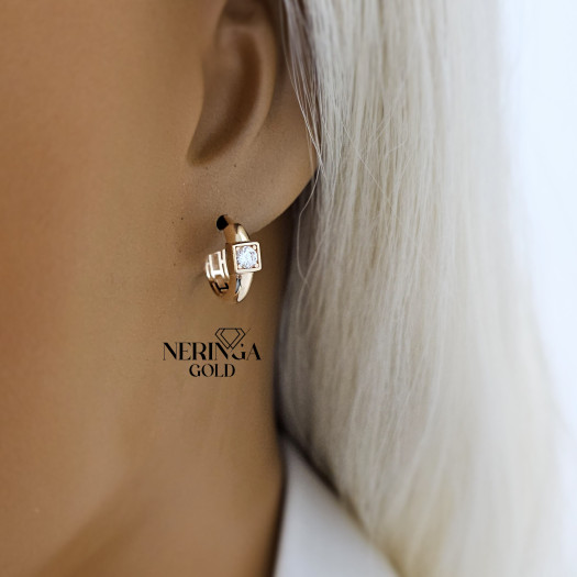 Rose gold hoop earrings #67653