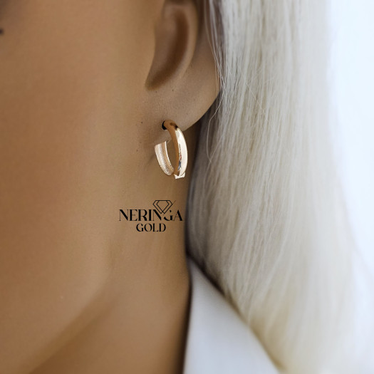 Rose gold hoop earrings #67655