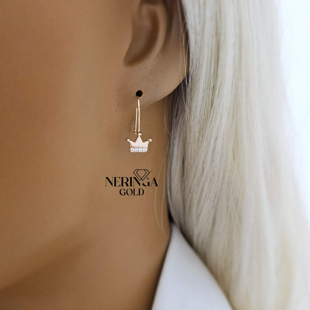 Rose gold children earrings #67631
