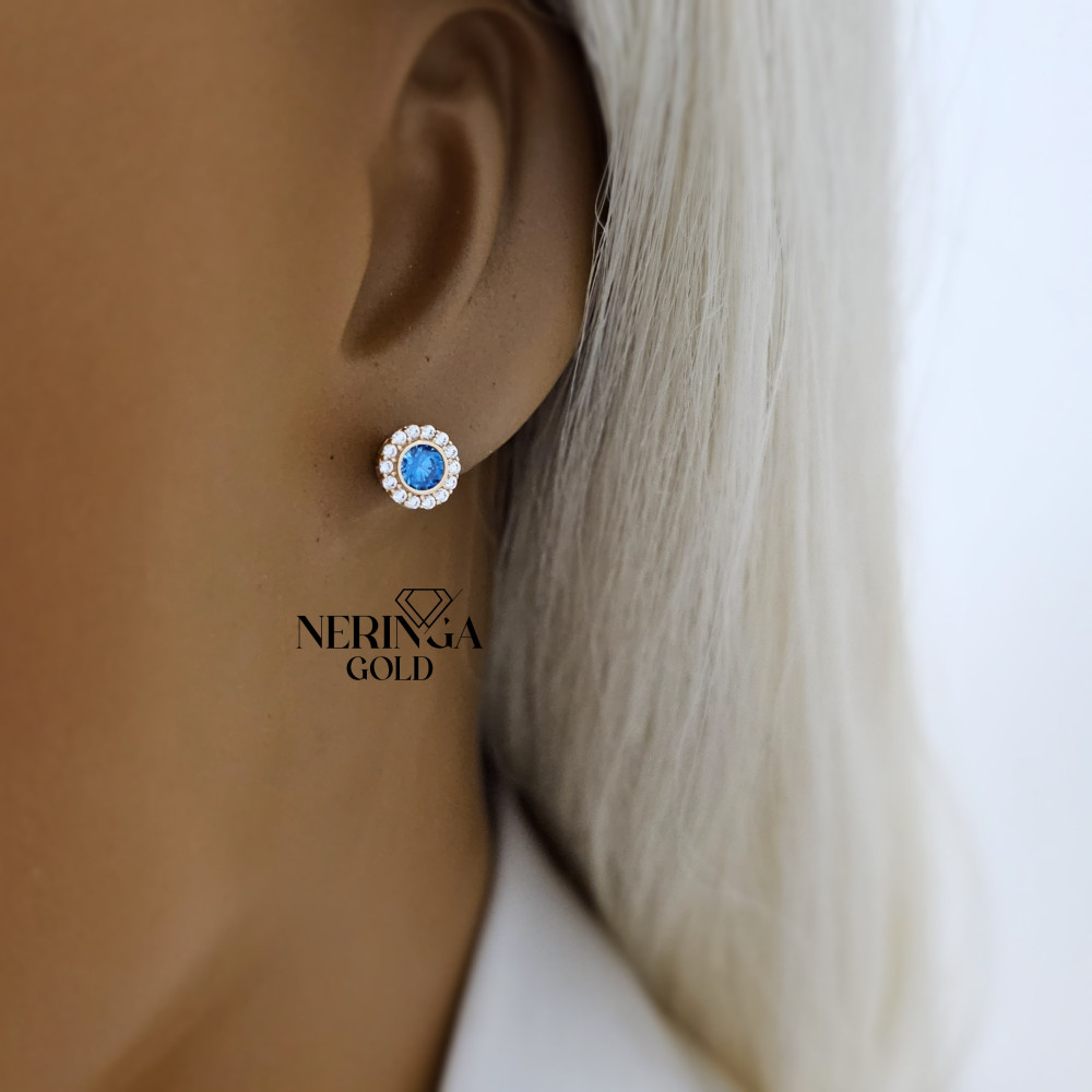 Rose gold stud earrings #67723