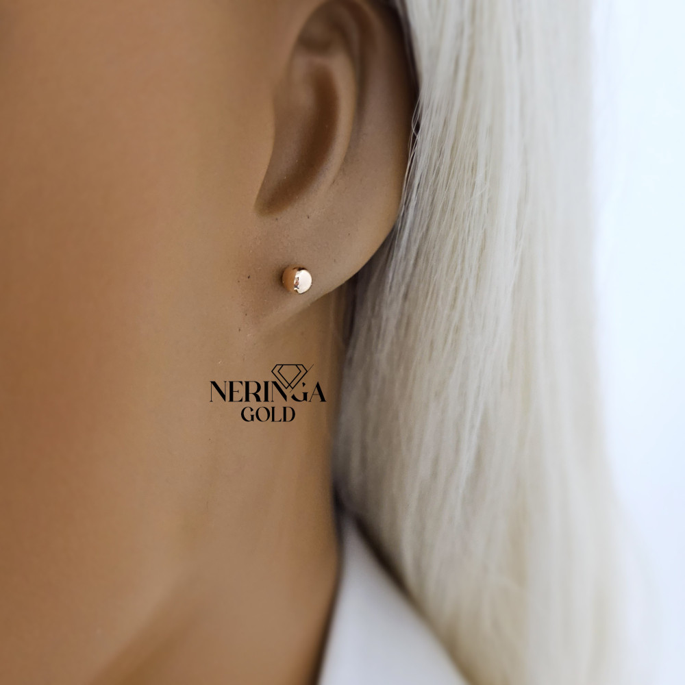 Rose gold stud earrings #67661